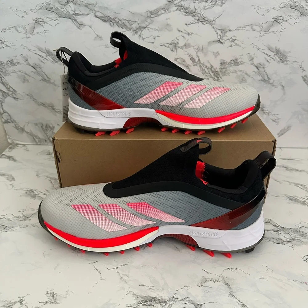 Adidas Adizero ZG BOA Spikeless Golf Shoes Athletic White Lucid Red Men Size 10